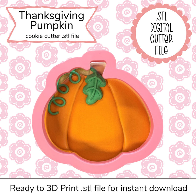 Thanksgiving Pumpkin Cutter STL File (digital file)