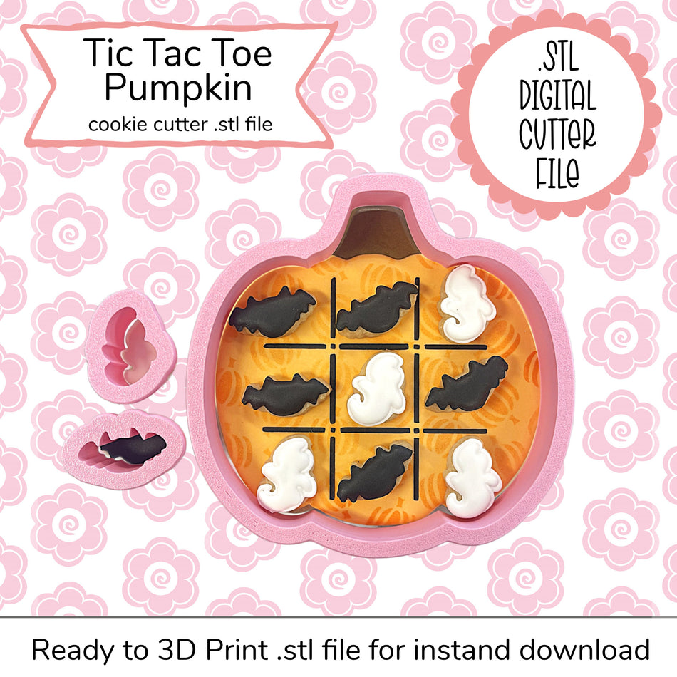 Pumpkin Tic Tac Toe Set Cutter STL Files (3 digital files)