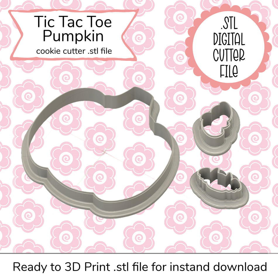 Pumpkin Tic Tac Toe Set Cutter STL Files (3 digital files)