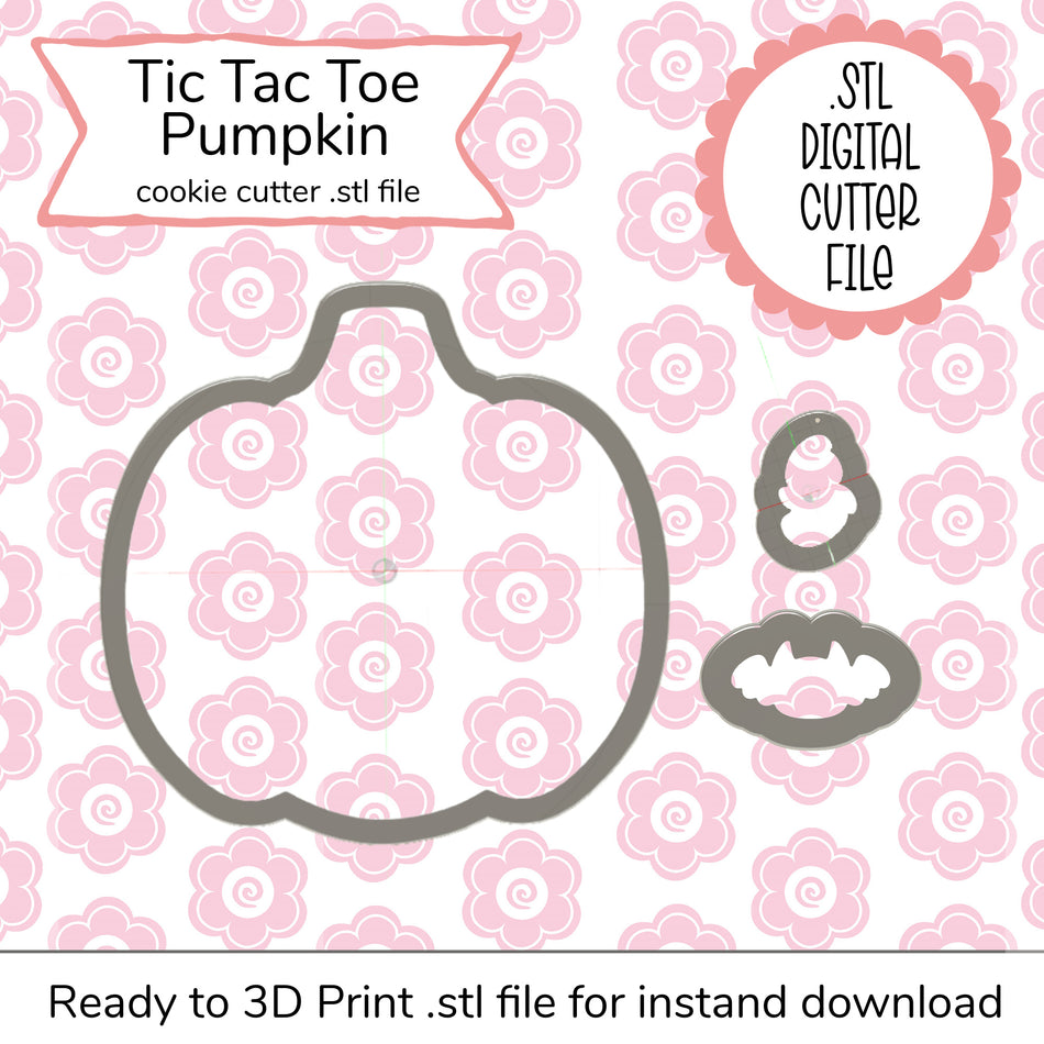 Pumpkin Tic Tac Toe Set Cutter STL Files (3 digital files)
