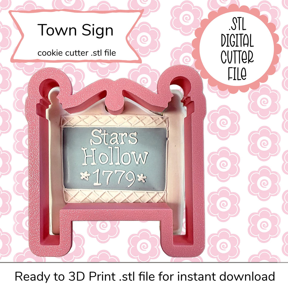 Town Sign Cutter STL File (digital file)
