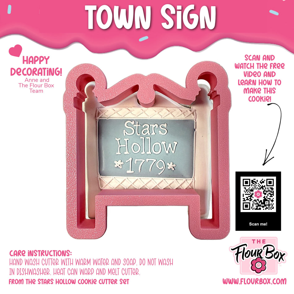Town Sign Cookie Cutter