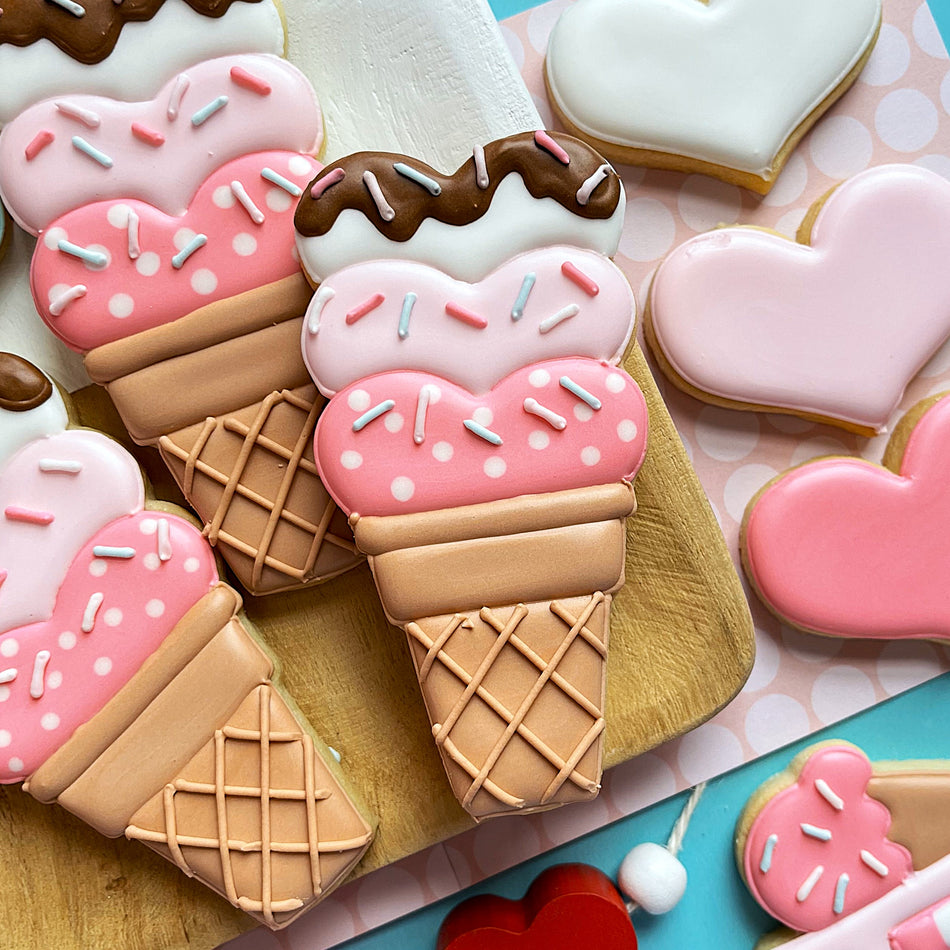 Valentine's Ice Cream Decorating Online Class with Optional Kit