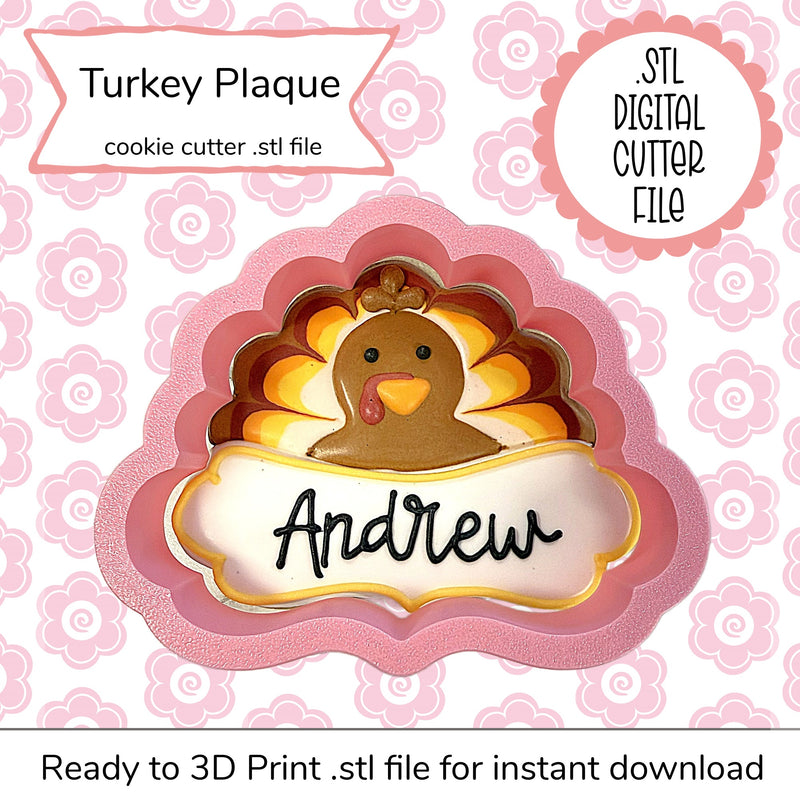 Turkey Plaque Cutter STL File (digital file)