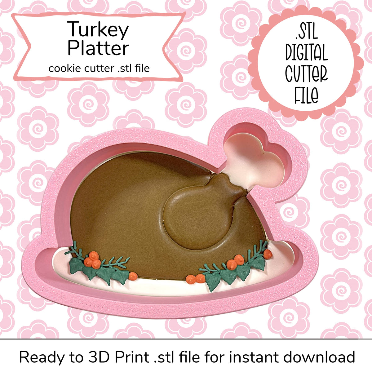 Turkey Platter Cutter STL File (digital file)