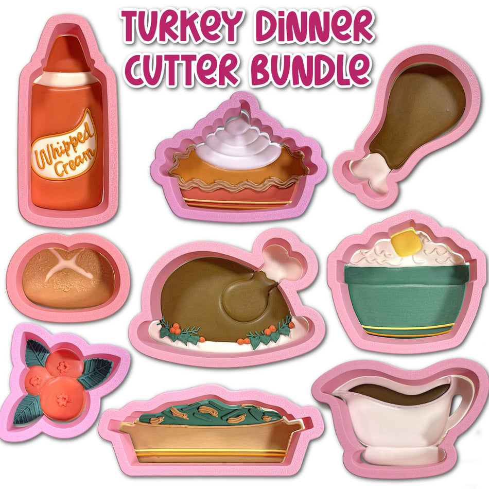 Turkey Dinner Cookie Cutter BUNDLE (9 cutters)