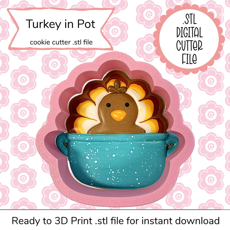 Turkey in Pot Cutter STL File (digital file)