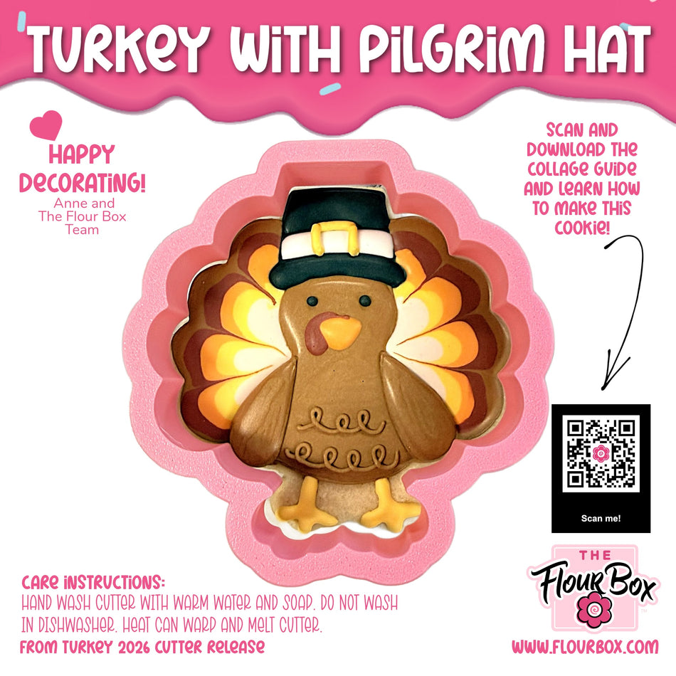 Turkey with Pilgrim Hat Cookie Cutter