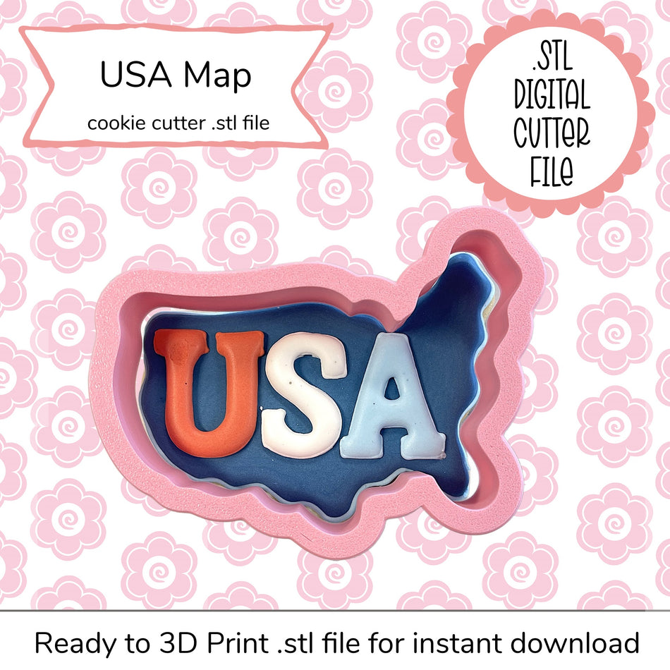 USA Map Cutter STL File (digital file)