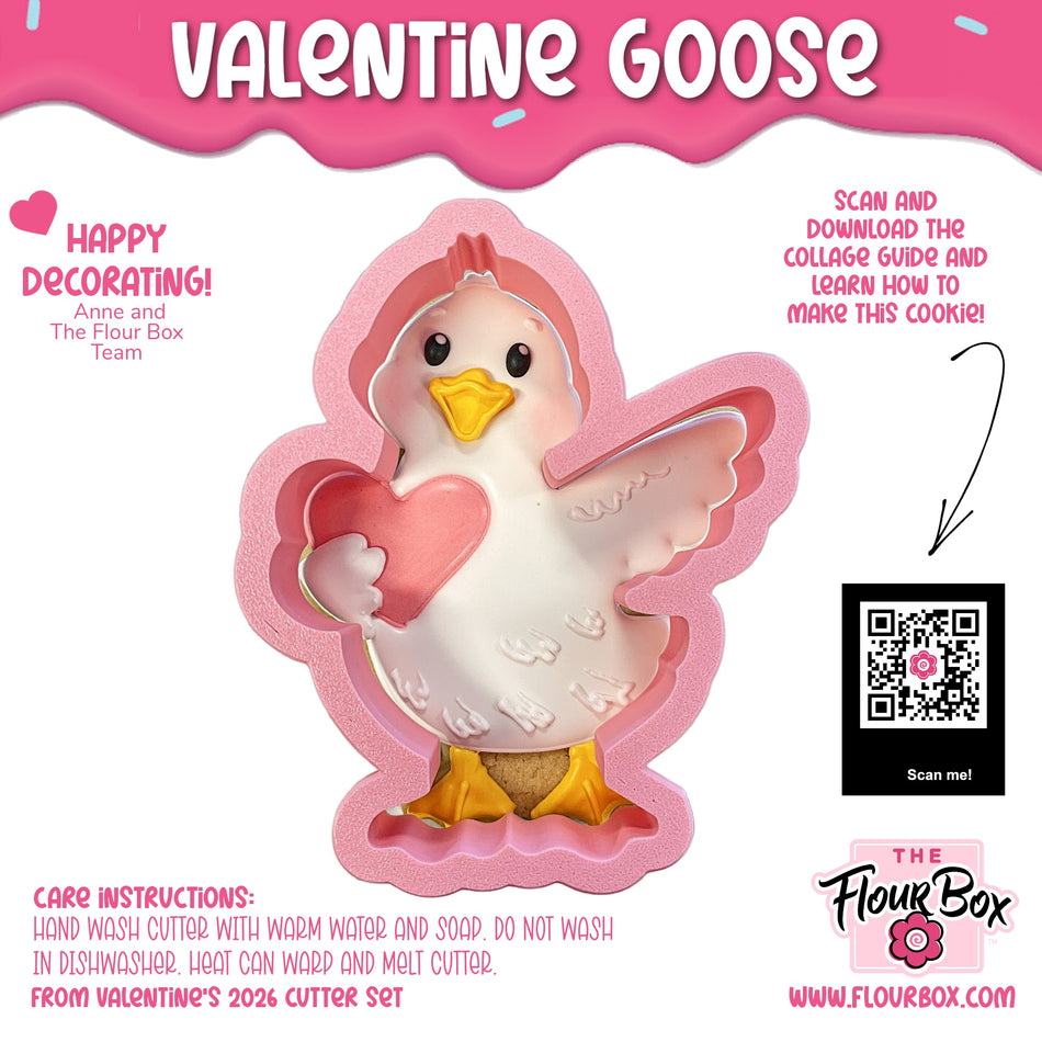Valentine Goose with Heart Cookie Cutter
