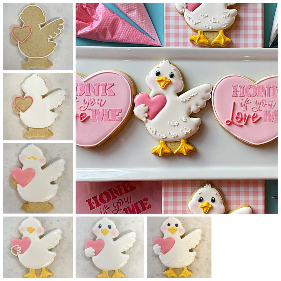 Valentine Goose with Heart Cookie Cutter