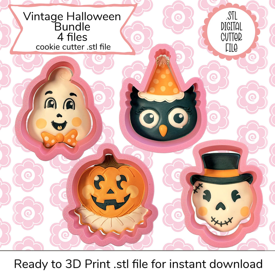 Vintage Halloween Cutter Set STL File (digital file)