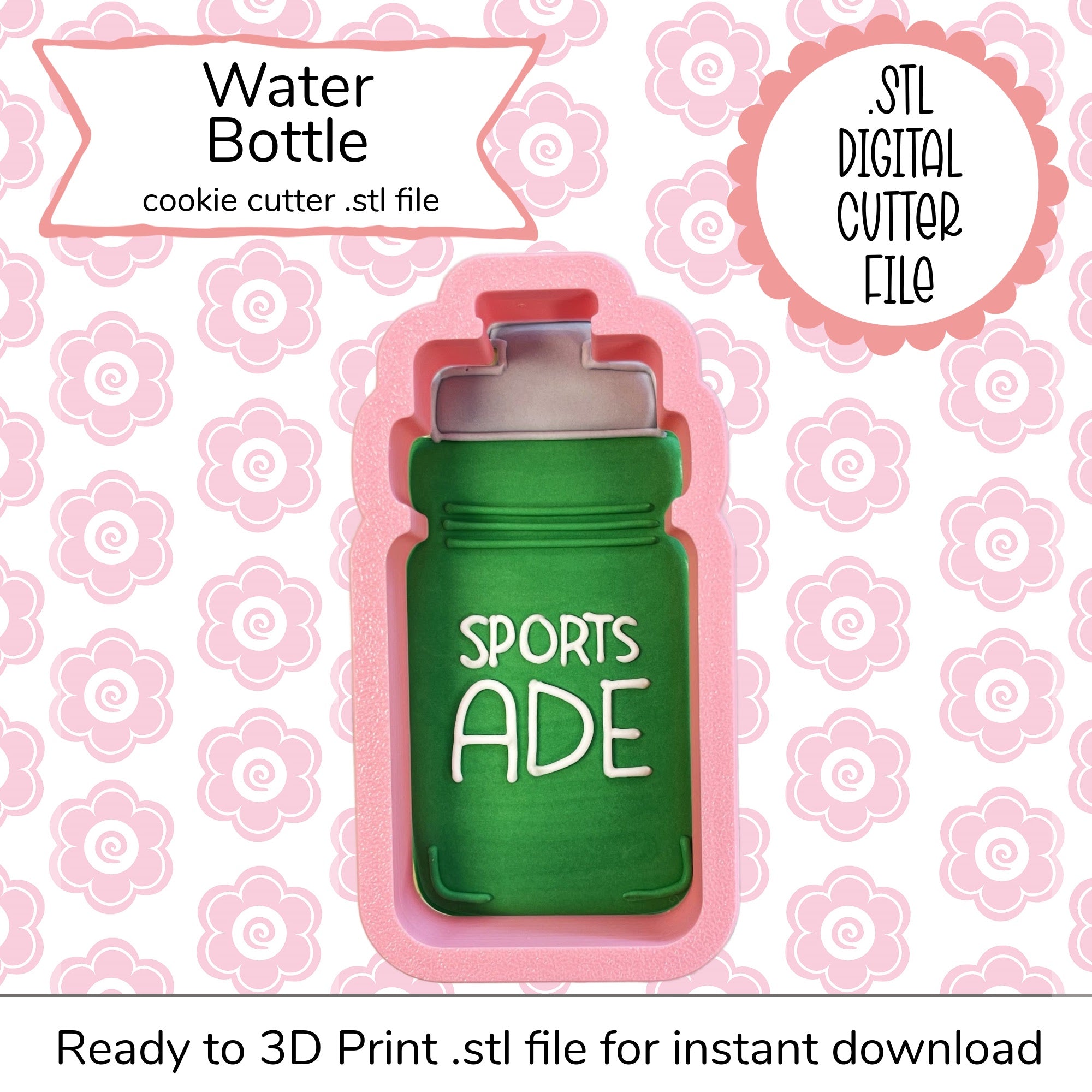 Sport Water Bottle STL Cutter File (digital file)