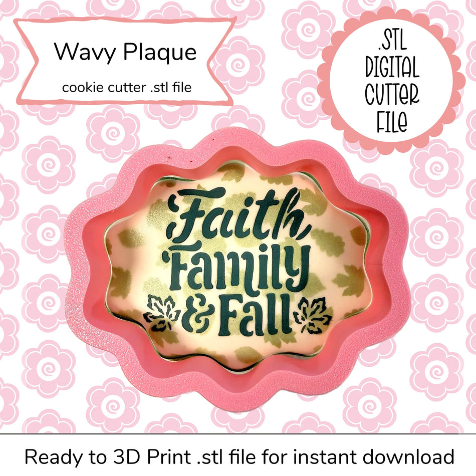 Wavy Plaque Cutter STL File (digital file)