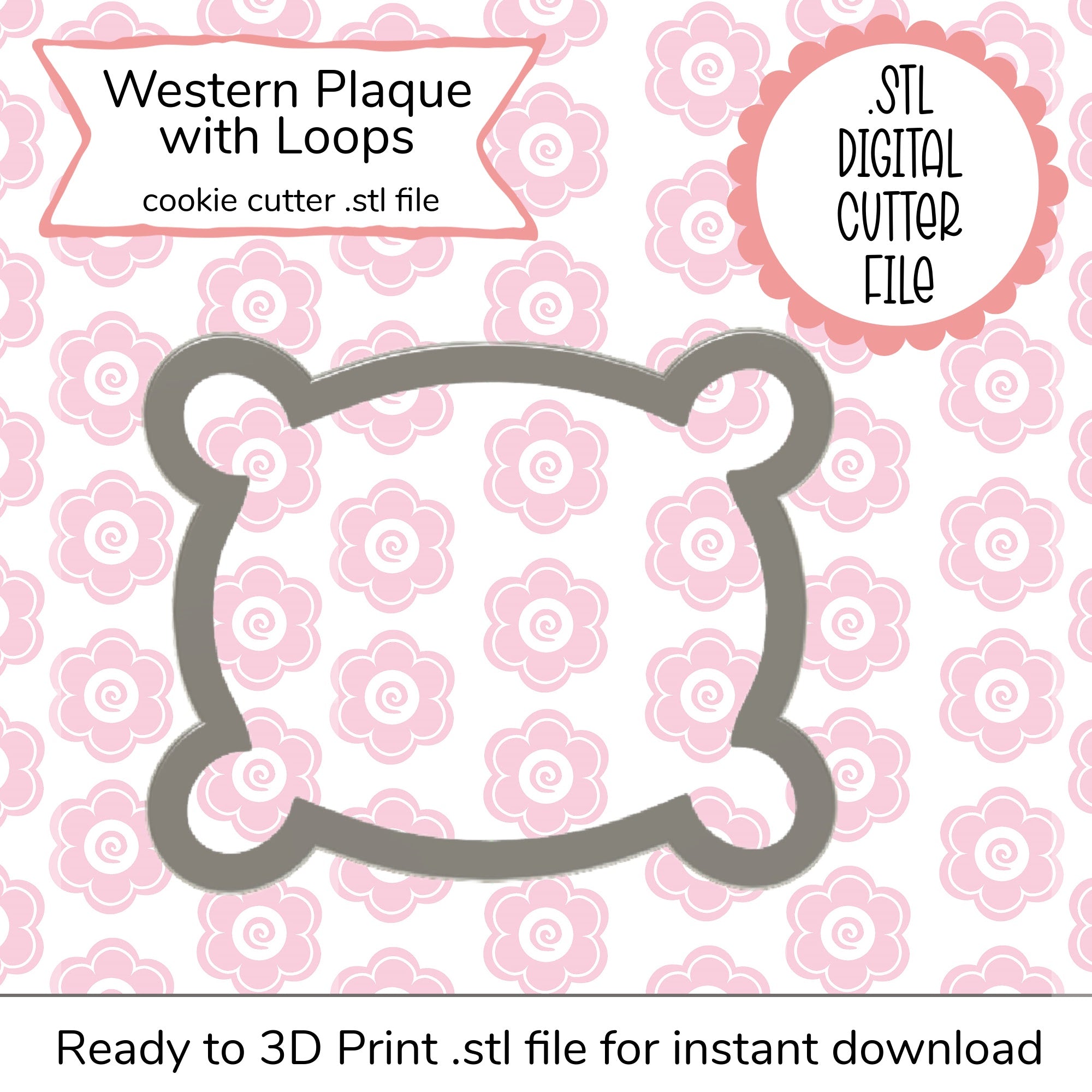Western Plaque with Loops Cutter STL File + Howdy Pumpkin SVG Stencil File (digital file)