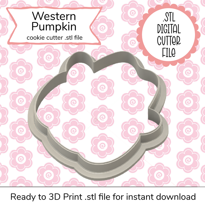 Western Pumpkin STL Cutter File (digital file)