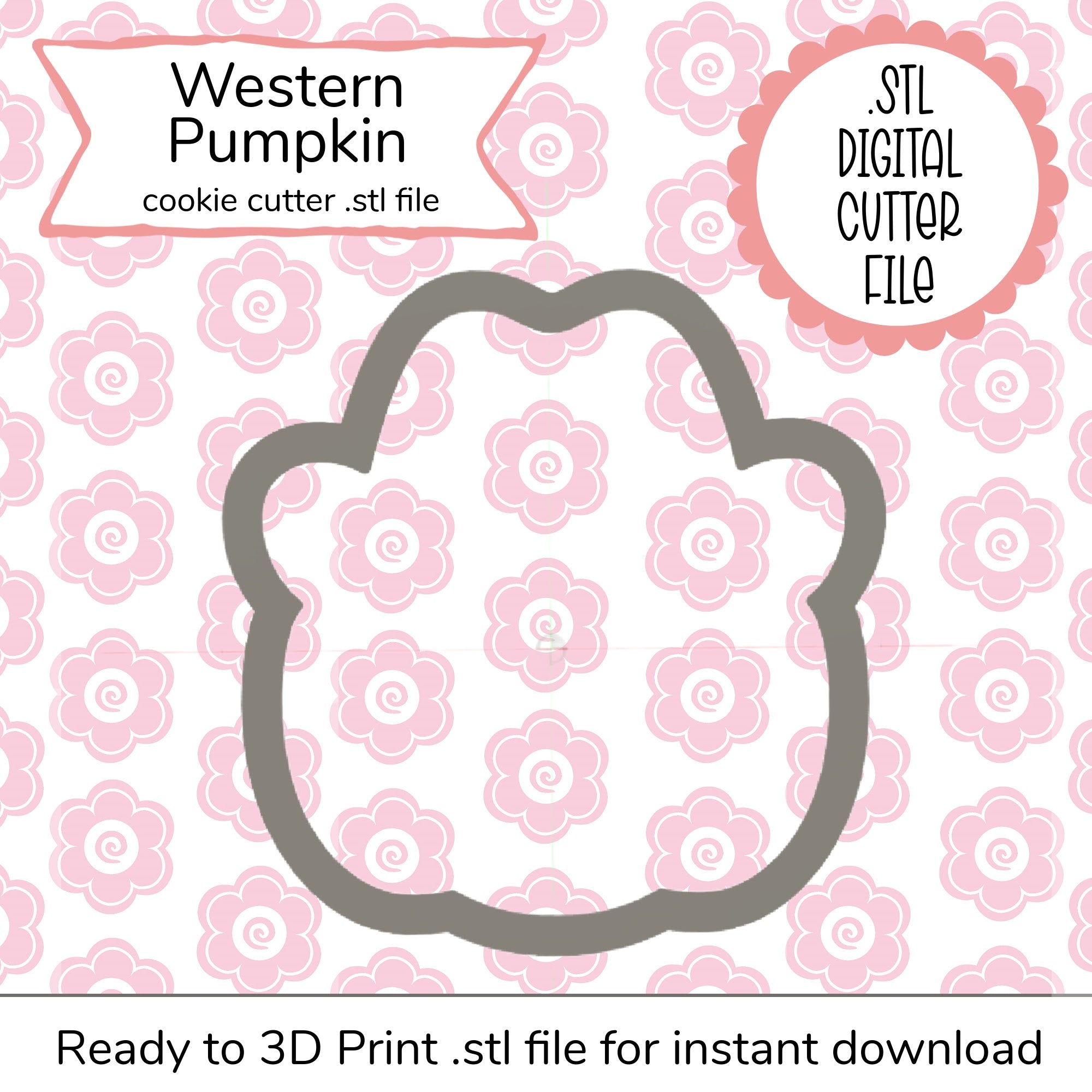 Western Pumpkin STL Cutter File (digital file)