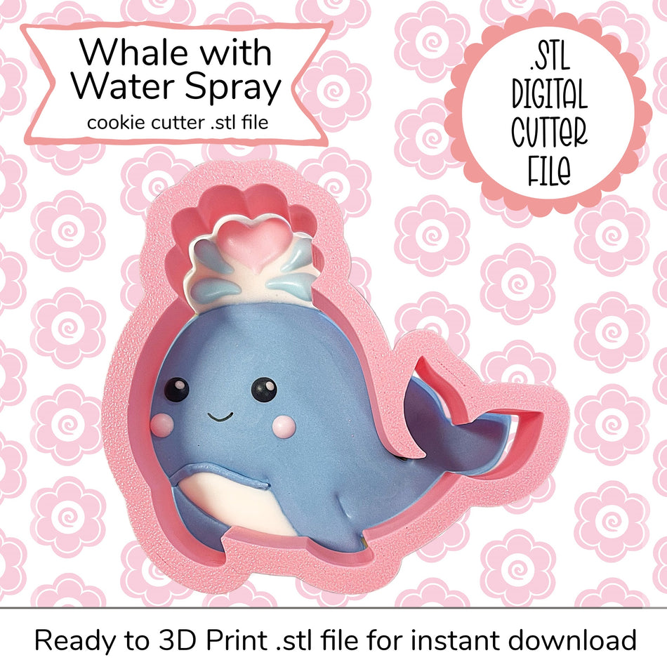 Whale with Water Spray Cutter STL File (digital file)