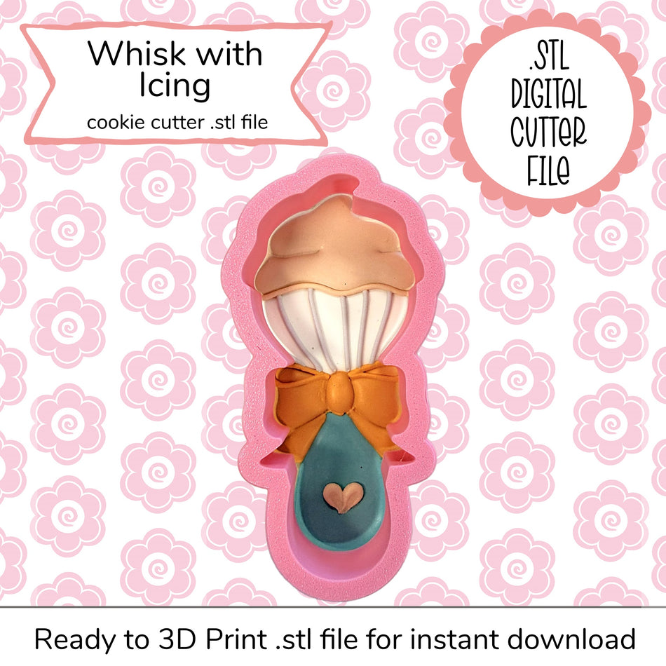 Whisk with Icing Cutter STL File (digital file)