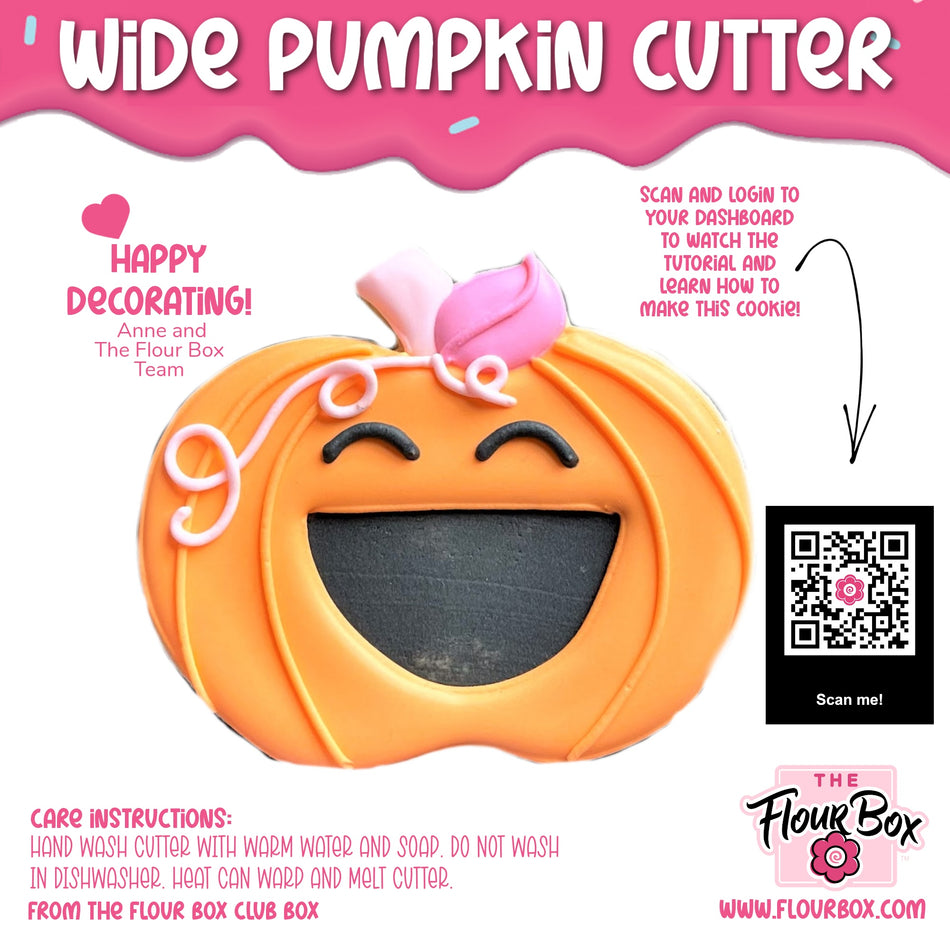 Wide Pumpkin Flour Box Club Cookie Cutter