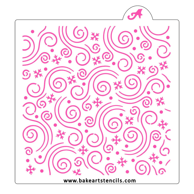 Windy Winter BakeArt Stencil