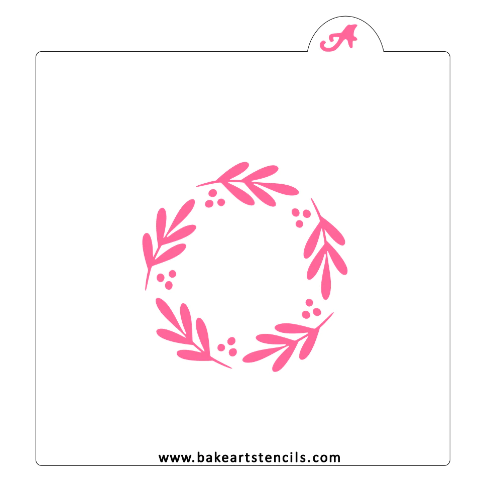 Winter Berries Border BakeArt Stencil