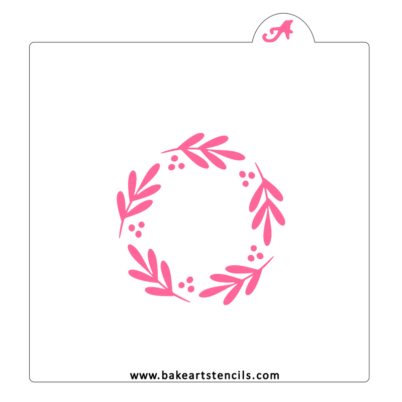 Winter Berries Border BakeArt Stencil