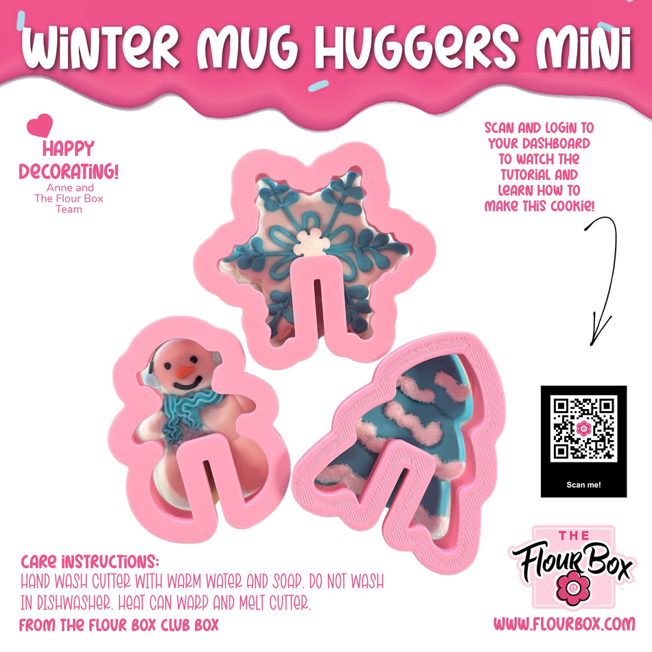 Winter Mug Huggers MINI 3pc Flour Box Club Cookie Cutter Set