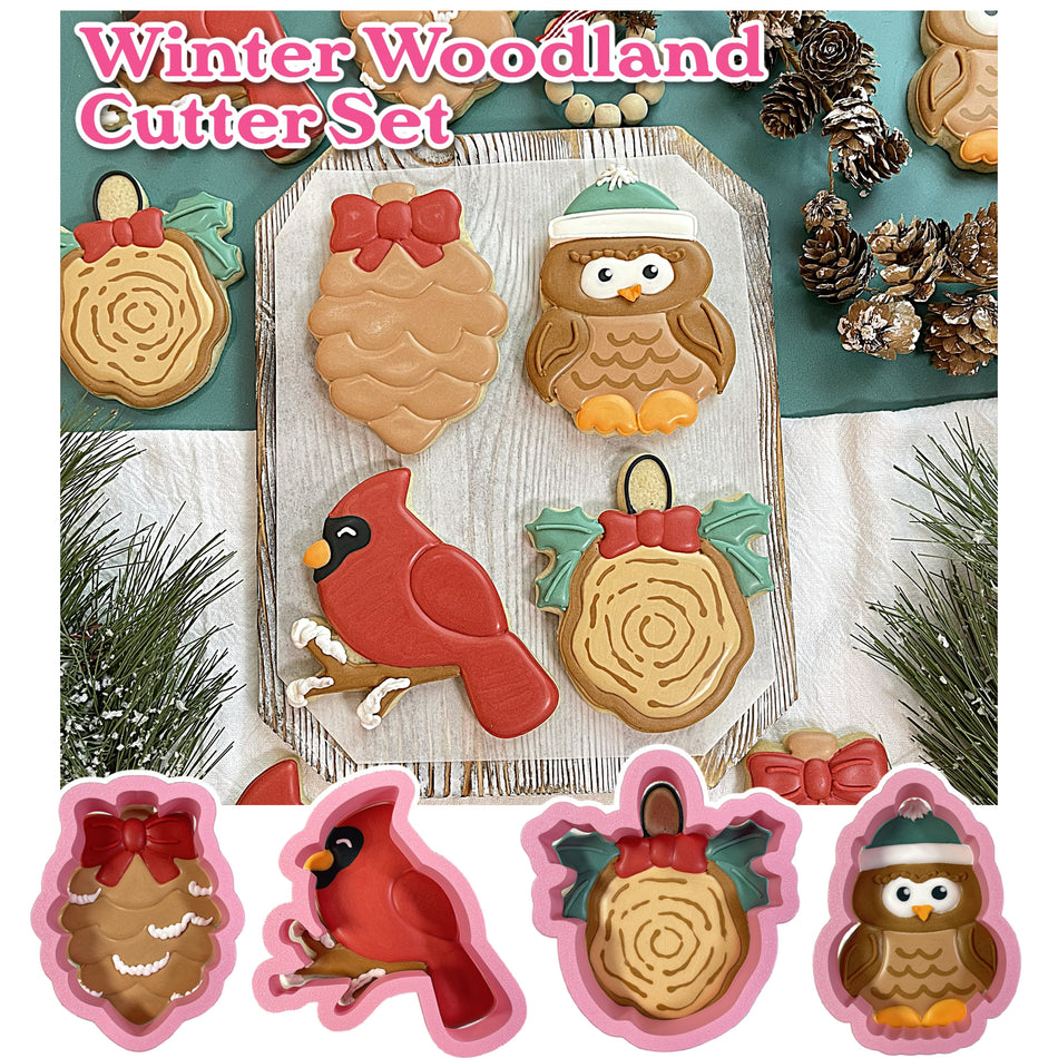 Winter Woodland Cookie Cutter BUNDLE (4 cutters)