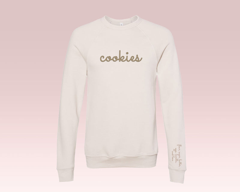 Cookies Embroidered Sweatshirt with Sleeve Ingredients Heather Dust