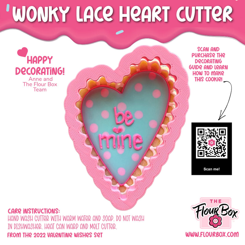 Wonky Lace Heart Cookie Cutter