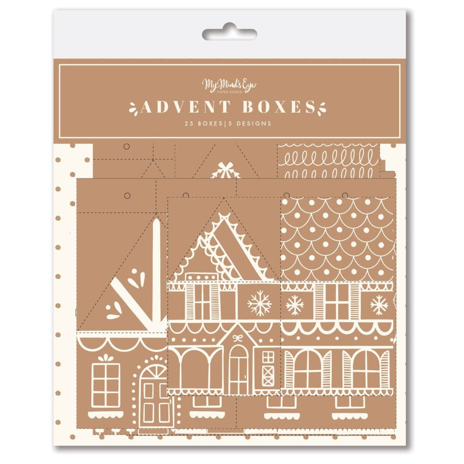 Gingerbread Advent Boxes - set of 24