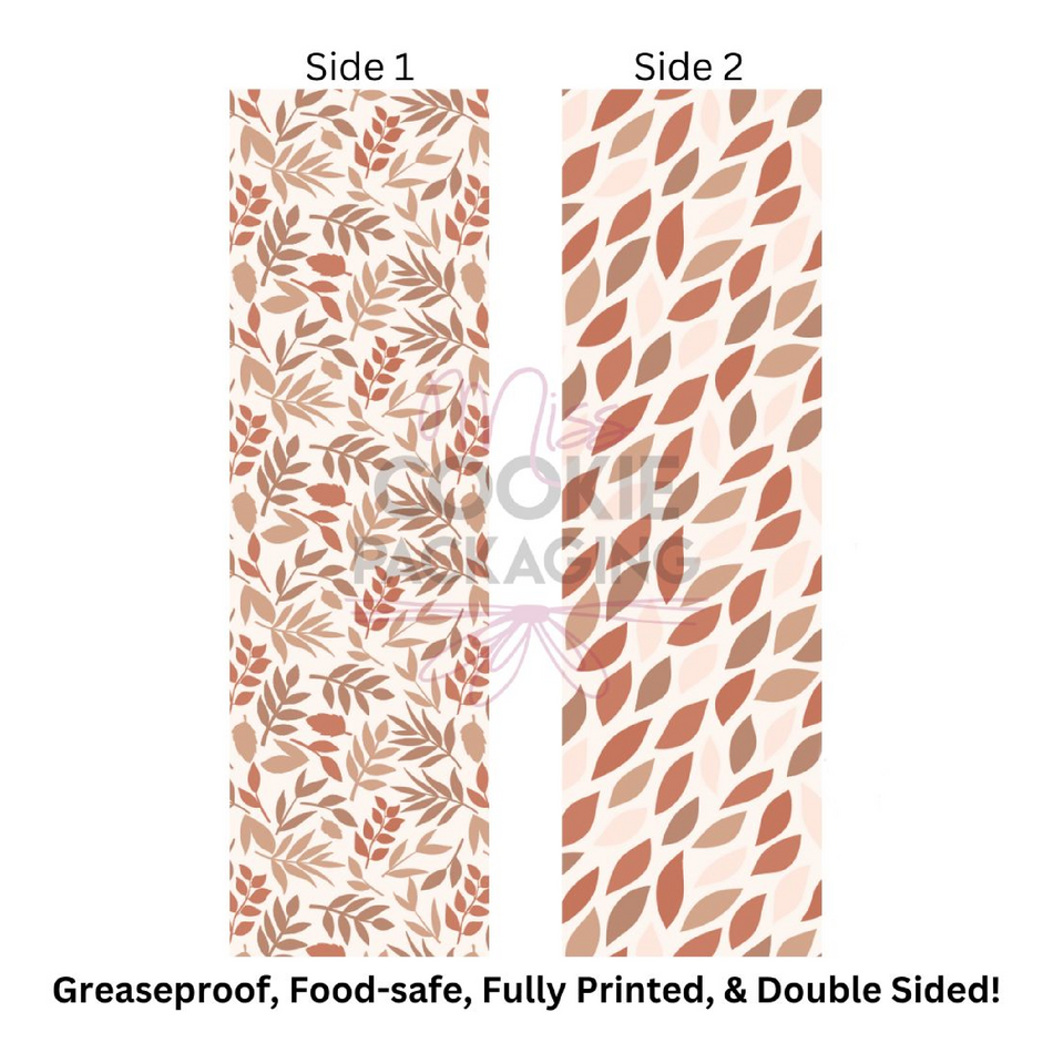 Autumn Leaves Cookie BAG Backer Card - 2.625