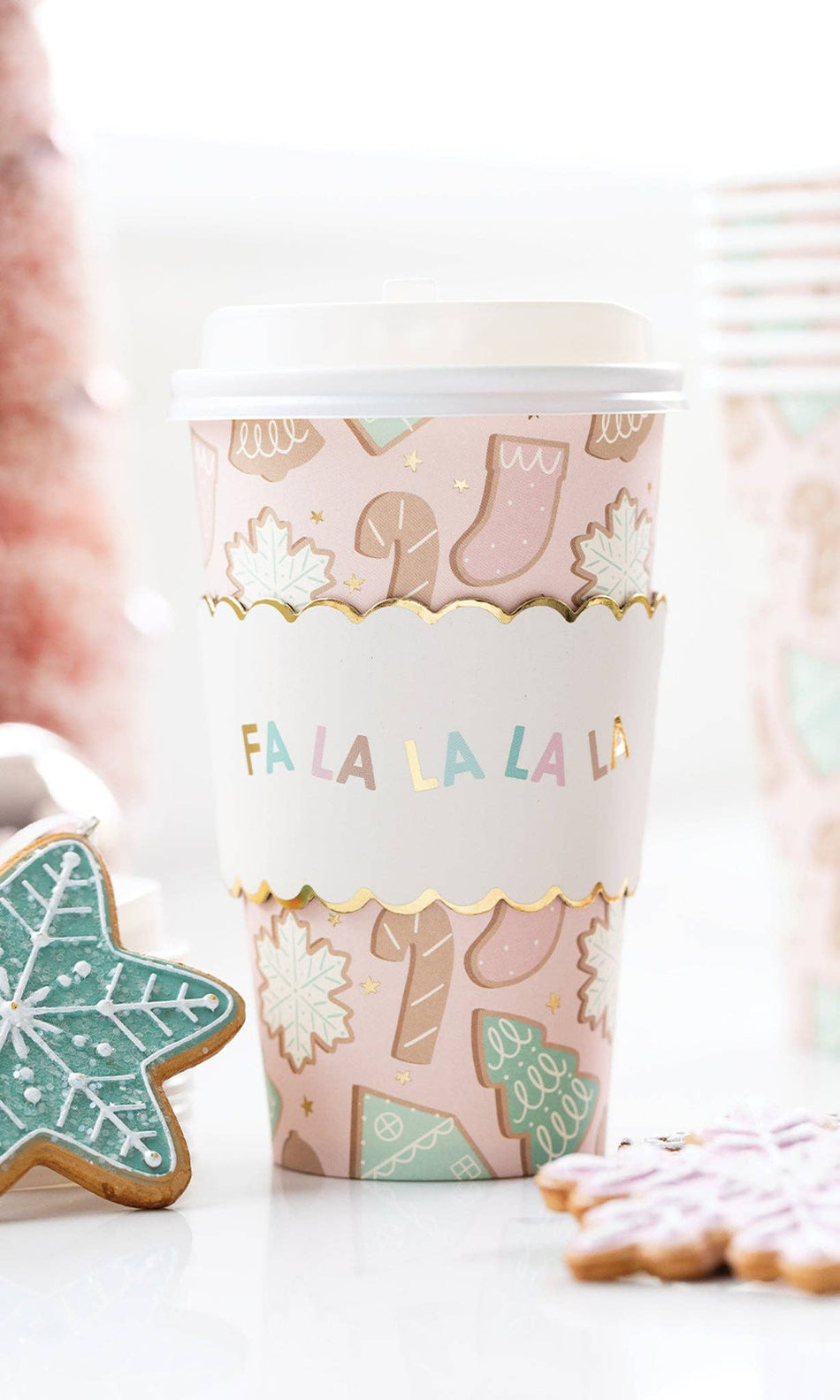 Christmas Treats To Go Coffee Cup with Gold Foil