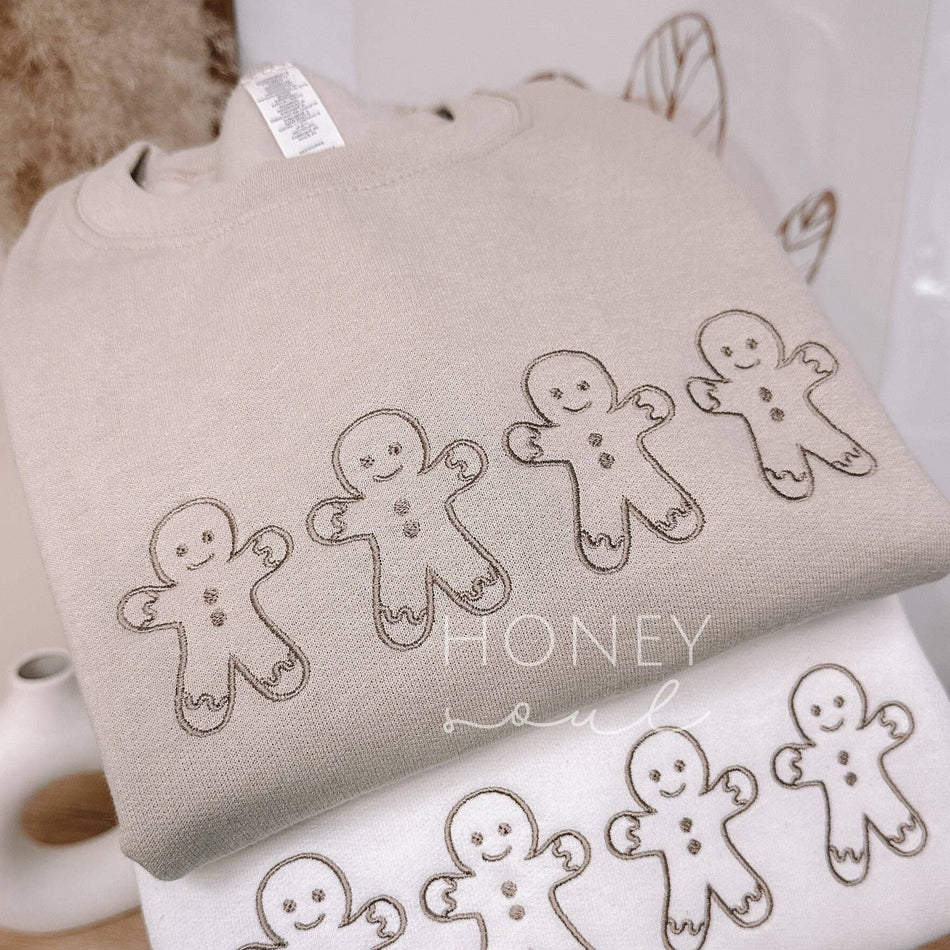 Embroidered Gingerbread Man Sweatshirt