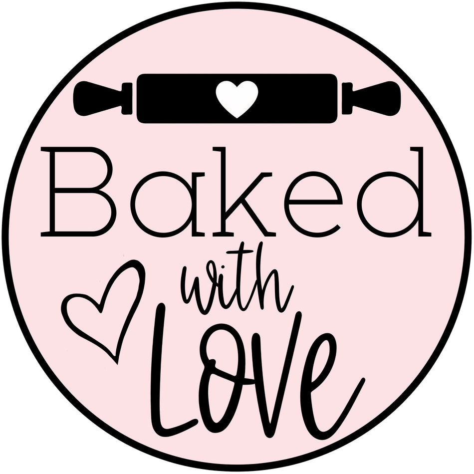 30-Pack 'Baked with Love' Vinyl Sticker