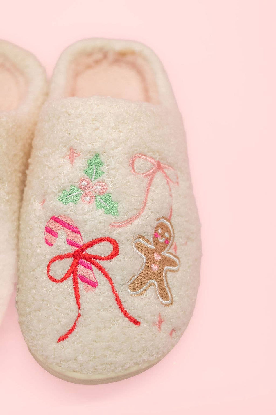 Gingerbread Slippers with Bows & Christmas Sweets - 4 sizes