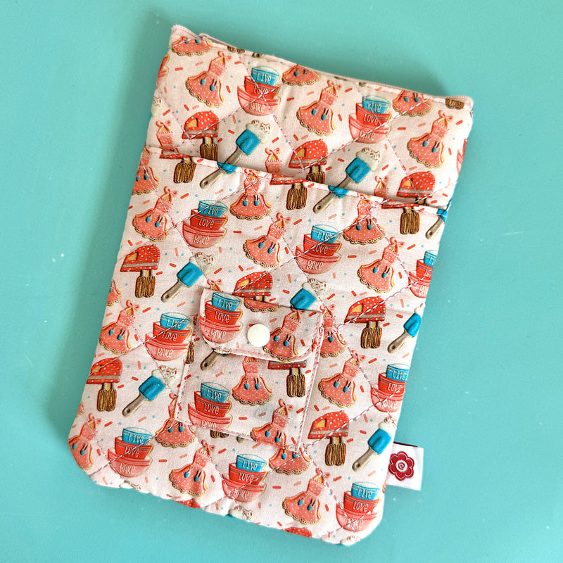 Book Sleeve 6 x 8 Cookie Themed Padded Zipper Case