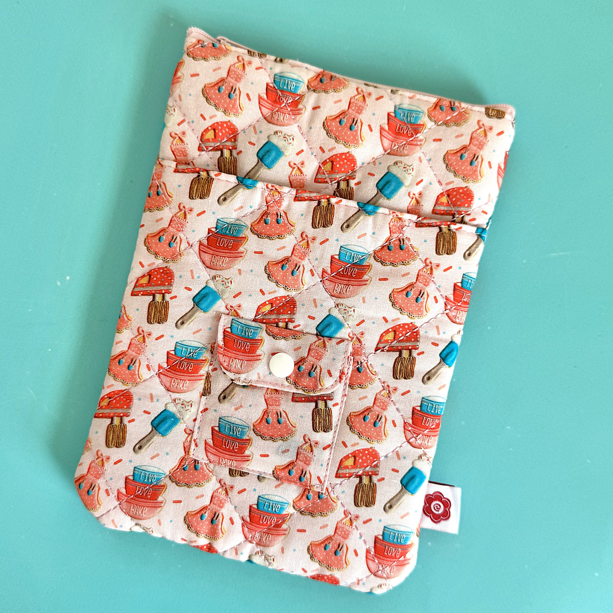 Book Sleeve 6 x 8 Cookie Themed Padded Zipper Case