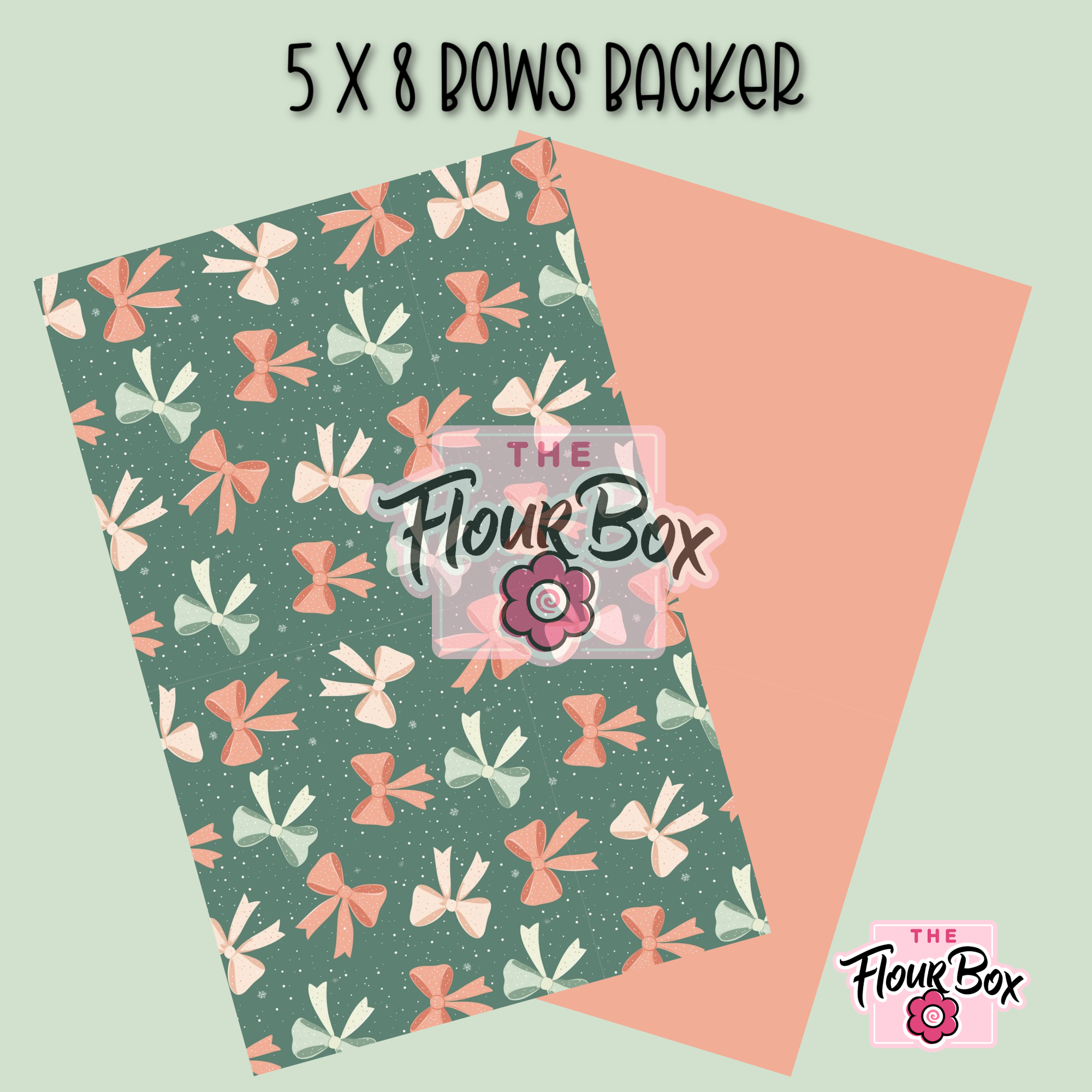 Bows Cookie BOX Backer - 5" x 8" Rectangle - 25 BACKERS