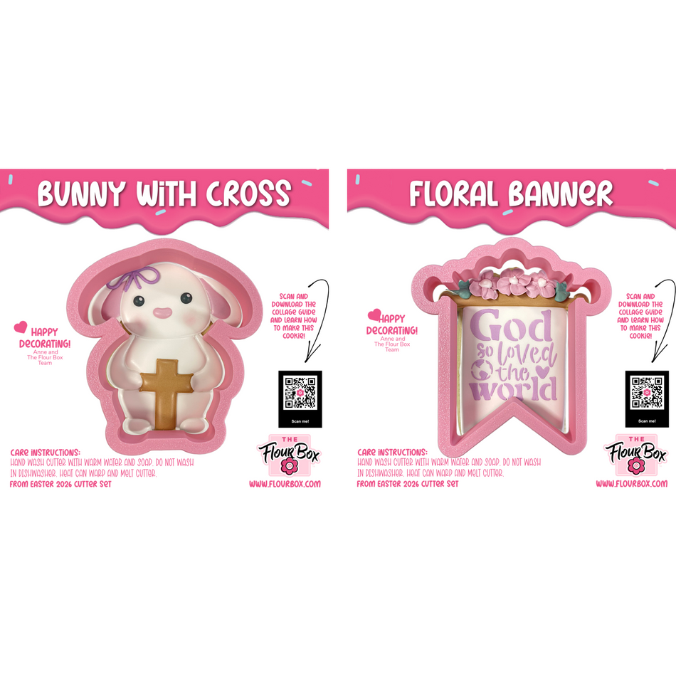 Bunny & Floral Banner Cutter BUNDLE (2 cutters)