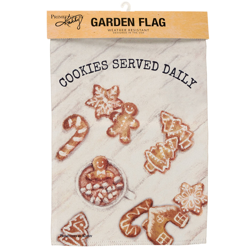 Cookies Served Daily Garden Flag