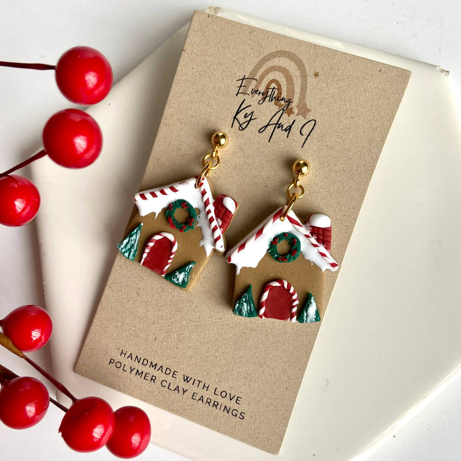 Gingerbread House Earrings