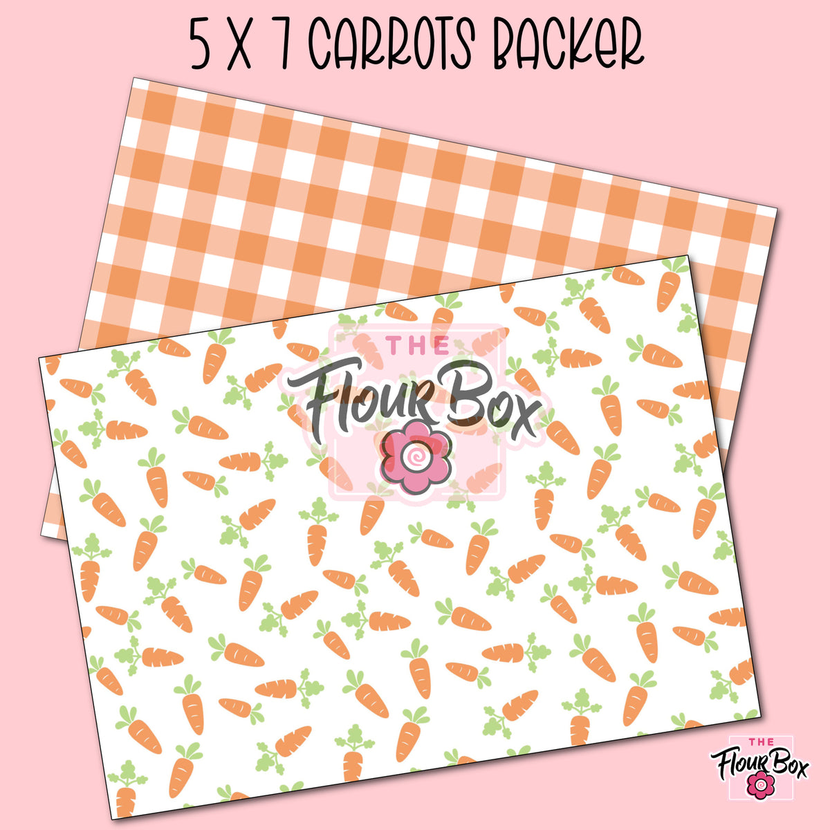 Scattered Carrots Cookie BOX Backer - 5" x 7" Rectangle - 25 BACKERS