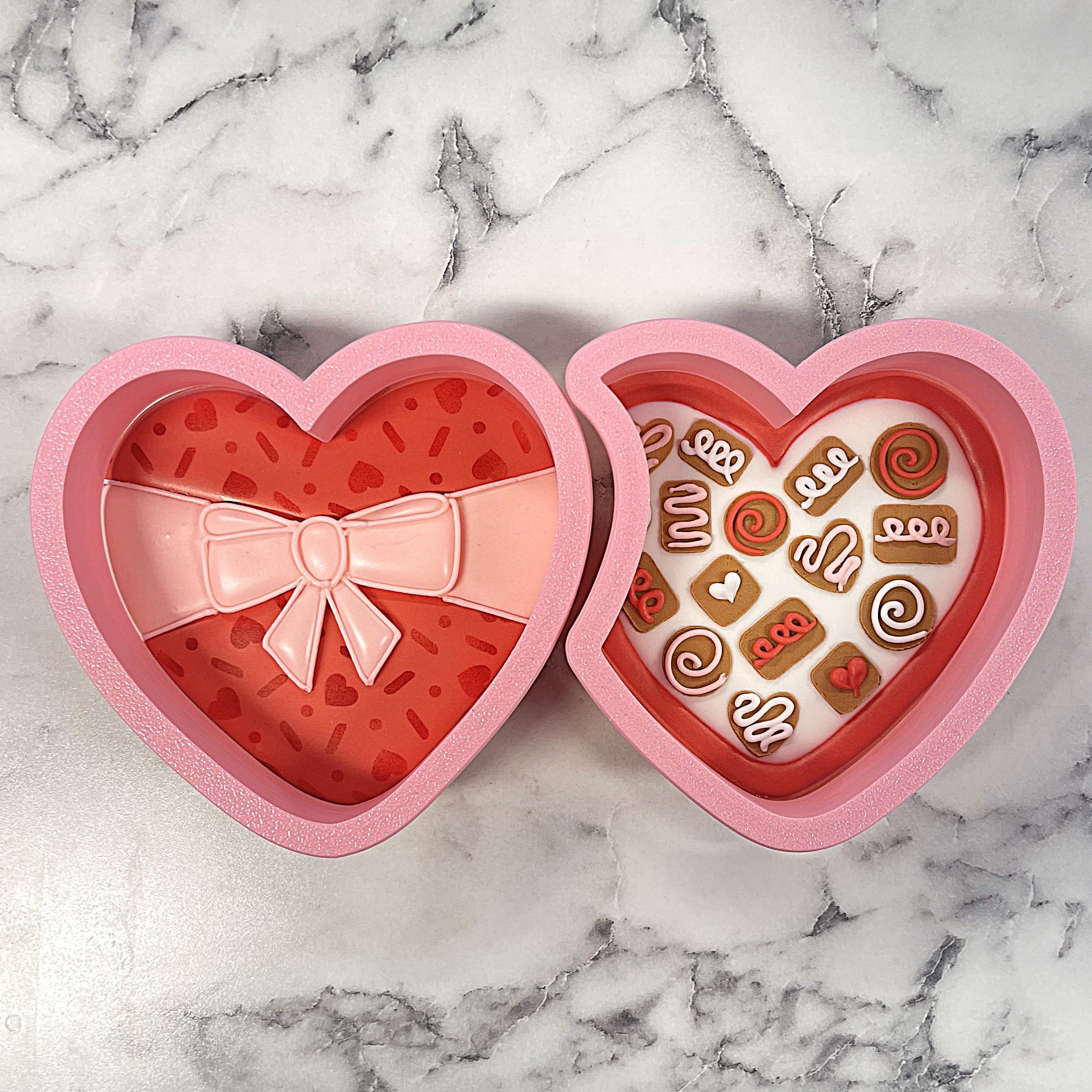 Chocolate Box 2pc Cookie Cutter with Stencil Set
