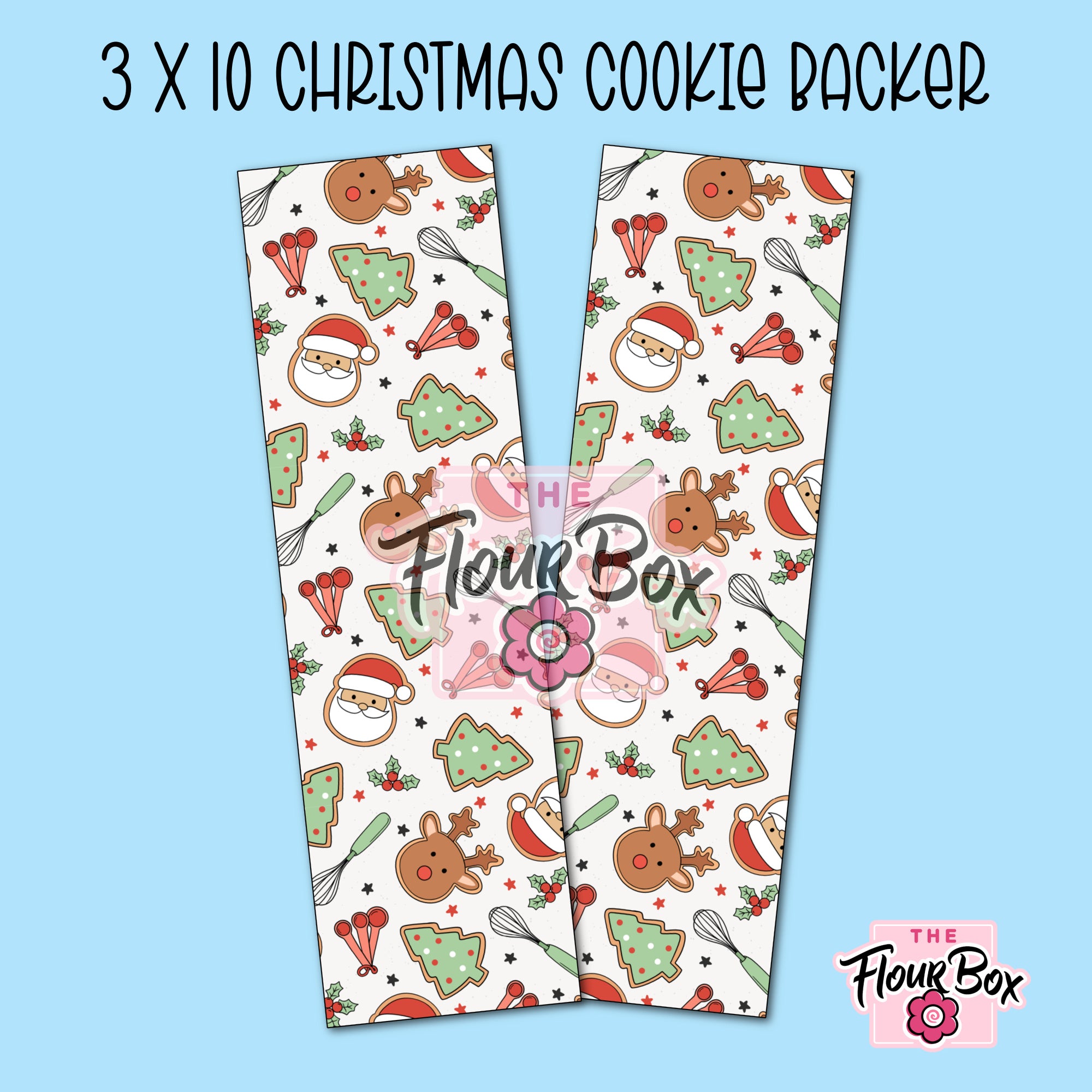 Christmas Cookie Backer - 3" x 10" Long - 25 BACKERS