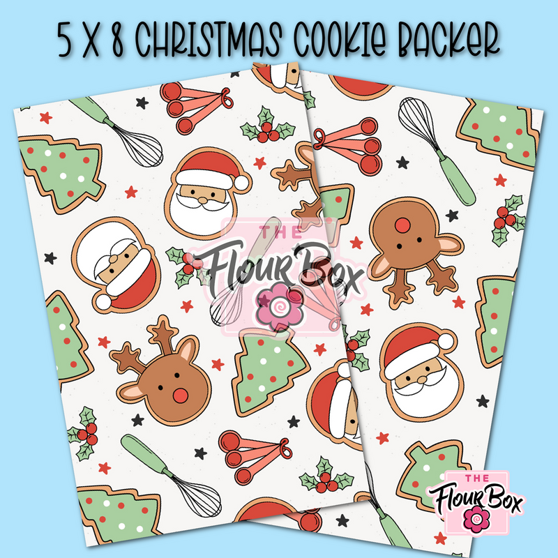 Christmas Cookie BOX Backer - 5" x 8" Rectangle - 25 BACKERS