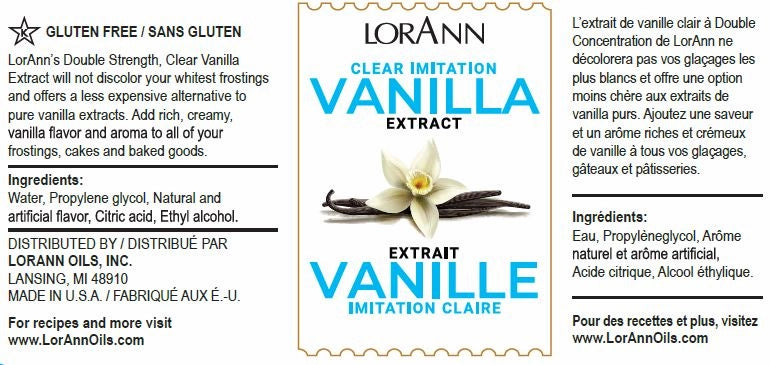 Clear Imitation Vanilla Extract 4 oz.