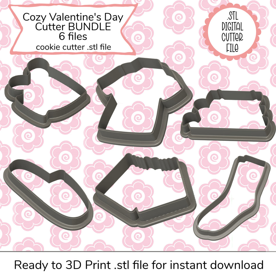Cozy Valentine's Day Cutter Bundle STL Files (digital file)