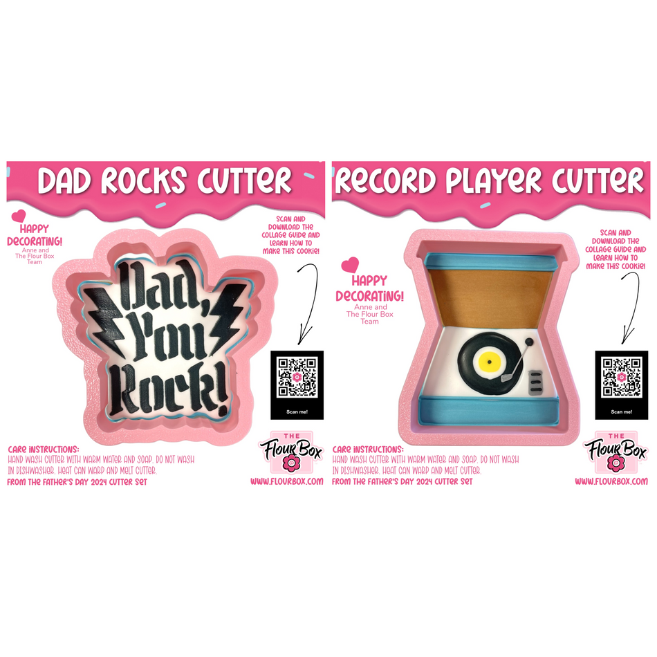 Dad Rocks Cookie Cutter Bundle with Stencil